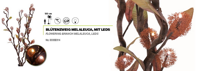 Kvetoucí Melaleuca s 20 LED, 120cm