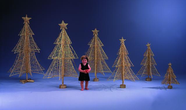 Ratanový vánoční strom  zlatá 160cm