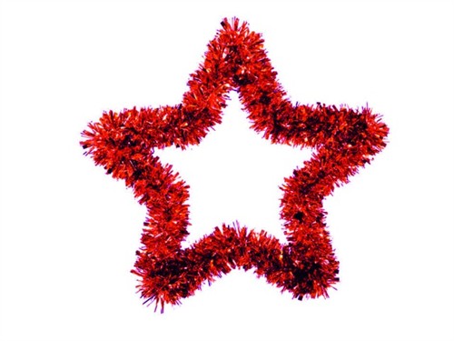 Vánoční hvězda červená, 30cm 