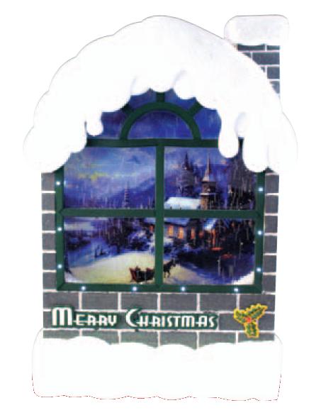 Sněžící vánoční okno