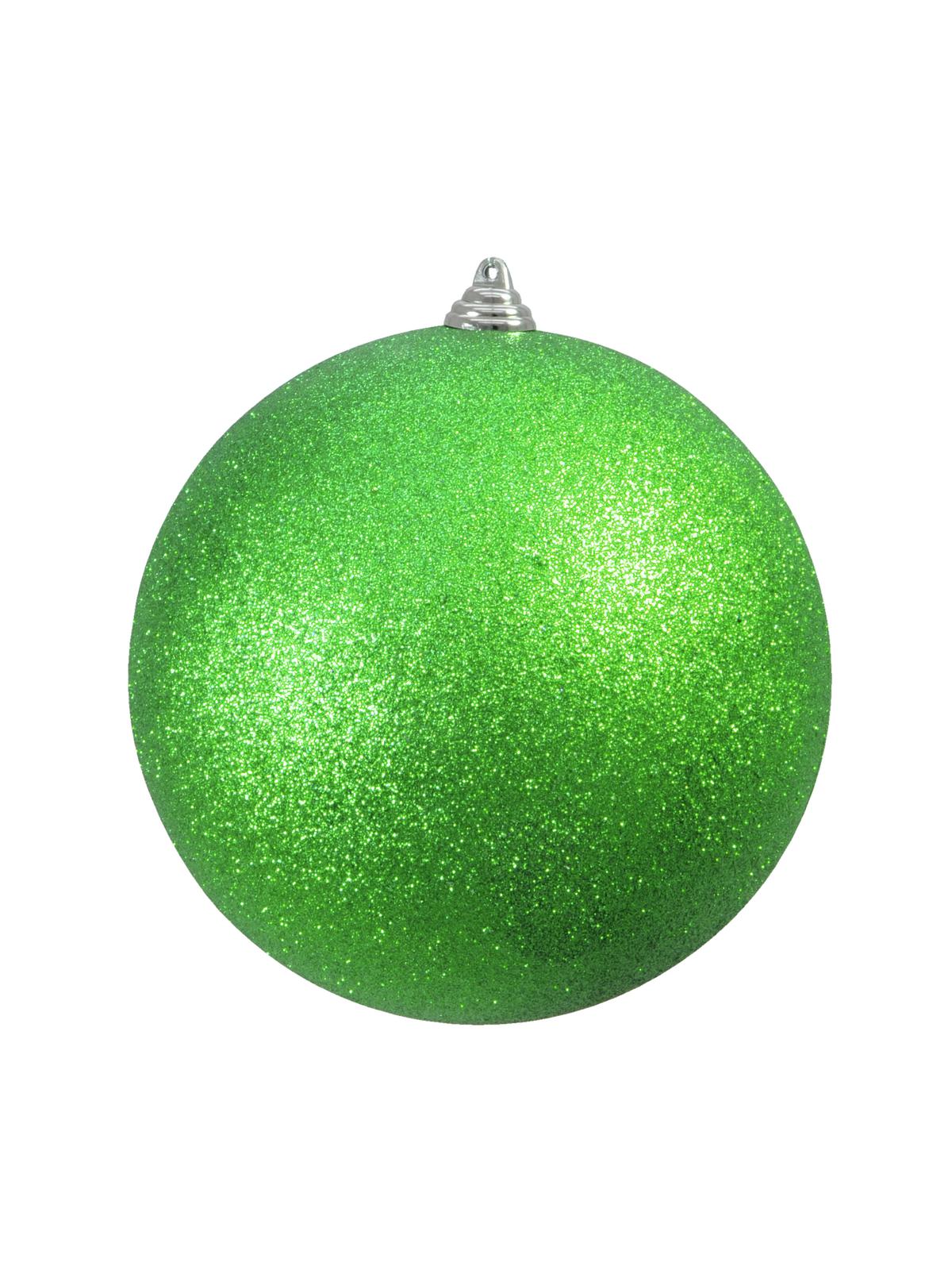Vánoční ozdoba 20cm, zelená koule s glitry
