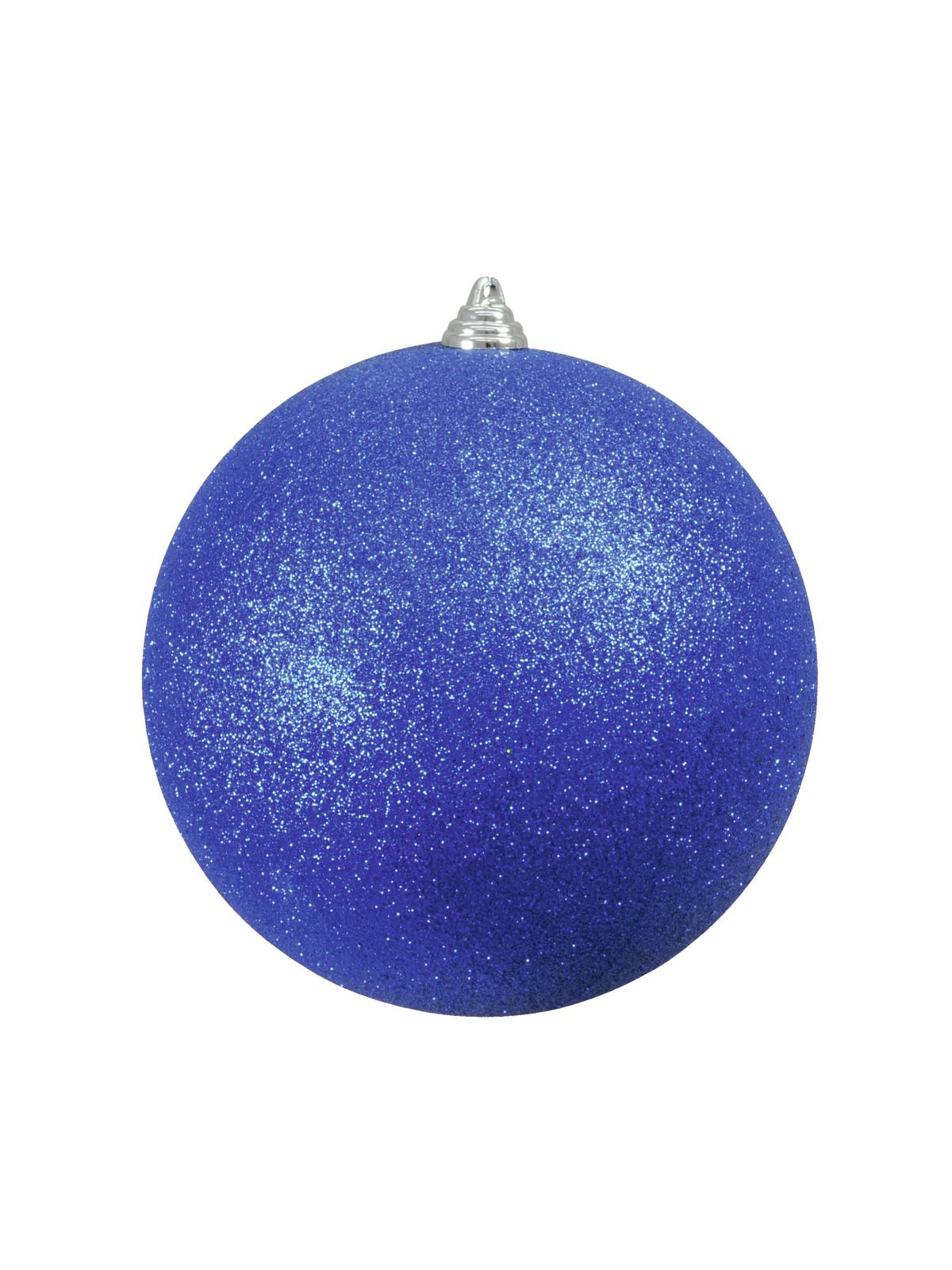 Vánoční ozdoba 20cm, modrá koule s glitry