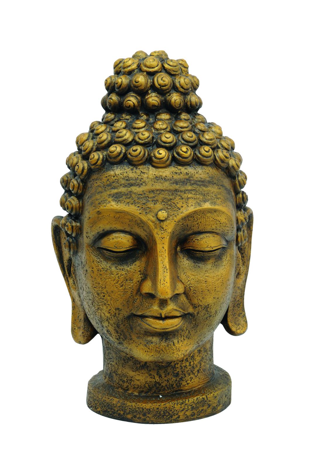 Socha Buddha hlava - zlatá, 75cm