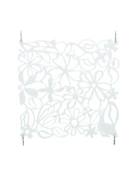 Paraván vzor květina - segment 29x29cm, bílá, 4ks