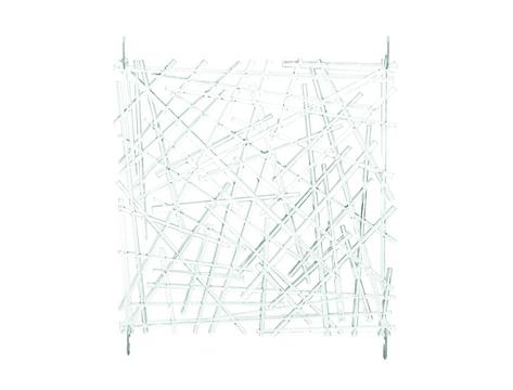 Paraván vzor síť - segment 29x29cm, transparentní, 4ks