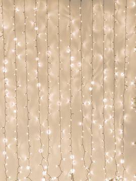 LED vánoční závěs 4x3,5m, 925 LED, teplá bílá