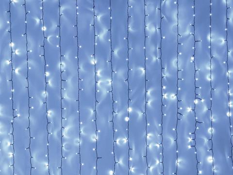 LED vánoční závěs 4x3,5m, 925 LED, modrá