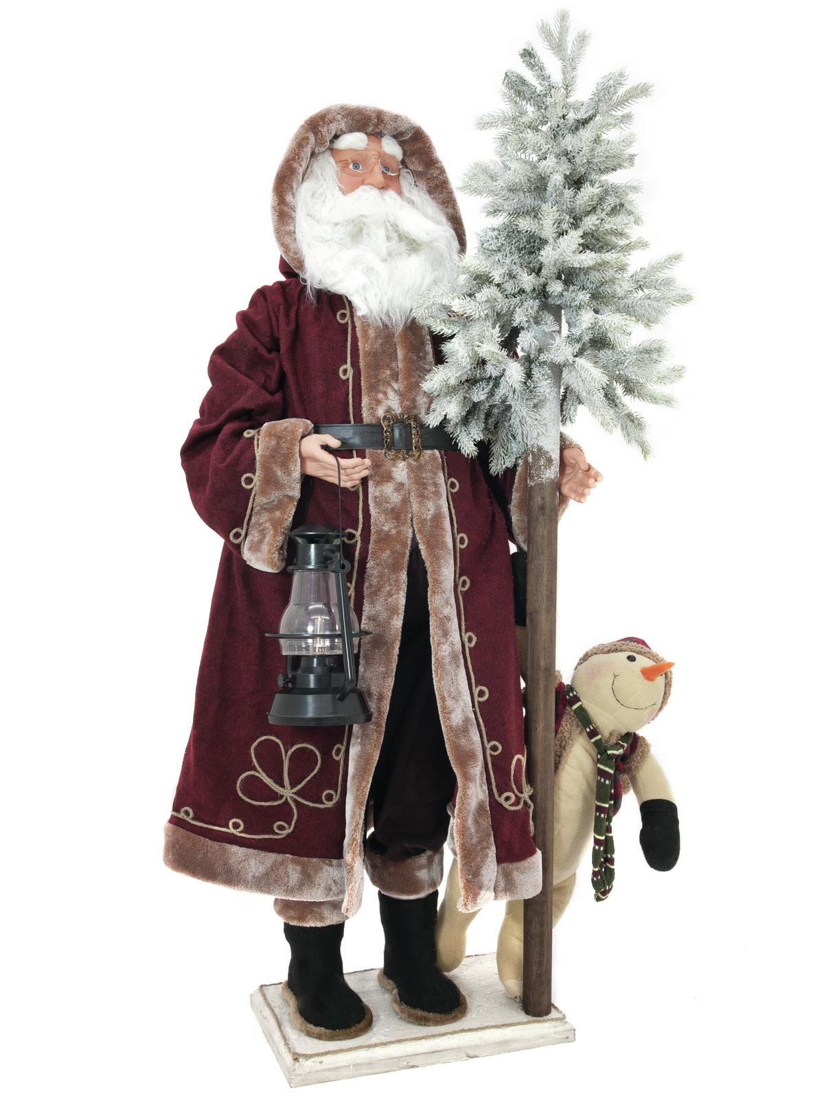 Figurína Santa Claus se stromkem a lucernou, 150cm
