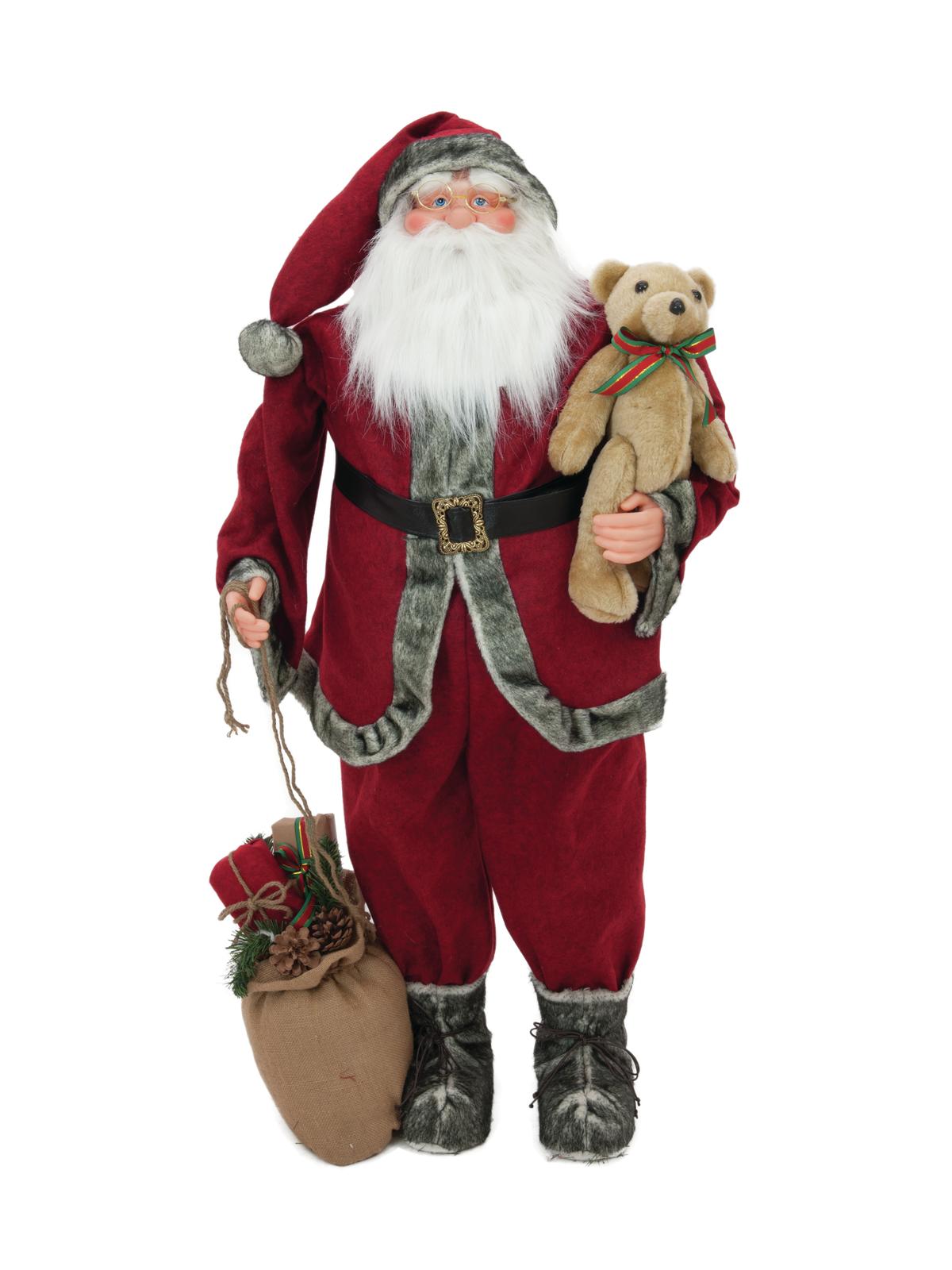 Figurína Santa Claus s medvídkem, 120cm