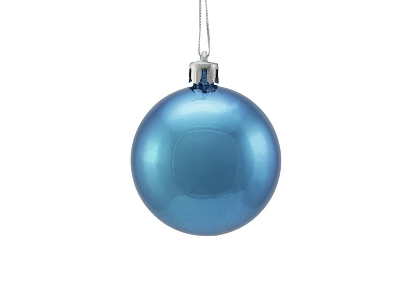 Venkovní Vánoční koule, 6 cm, metalická modrá (6 ks)