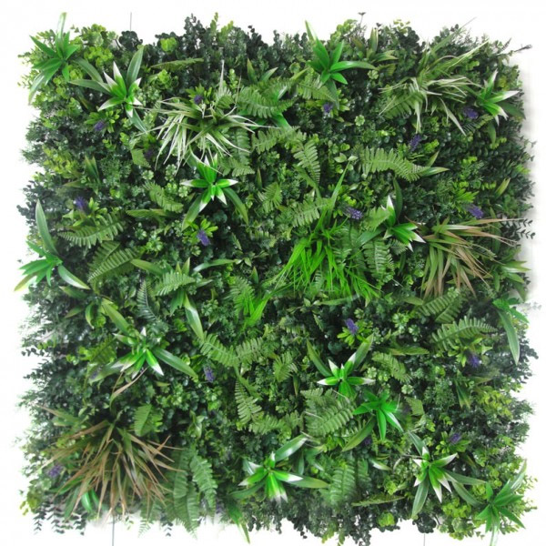 Umělá živá zelená stěna Levandule 100x100cm
