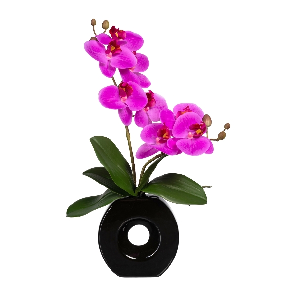 Orchidej lila ve váze, 35cm