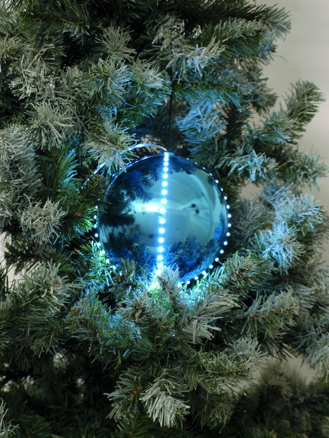 Sněhové LED koule, 8 cm, ledová modrá, 5 Ks