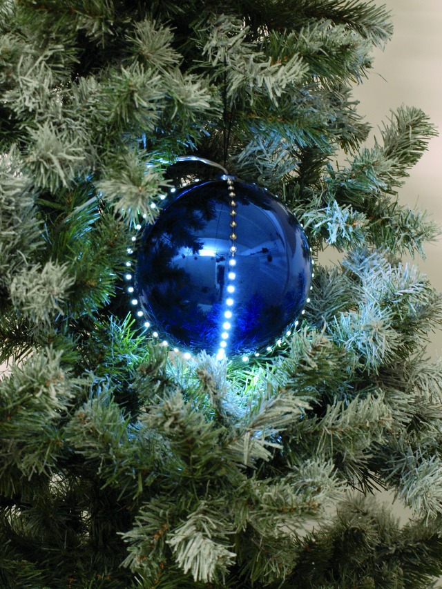 Sněhové LED koule, 8 cm, tmavě modrá, 5 Ks