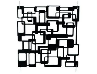 Paraván vzor labyrint - segment 29x29cm, černá, 4ks