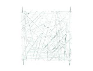 Paraván vzor síť - segment 29x29cm, transparentní, 4ks