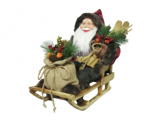 Figurína Santa Claus na saních, 45cm