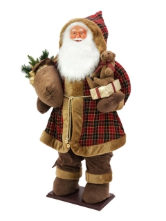 Vánoční figurína Santa nafukovací s bílými vousy, integrovaná pumpa, 160cm