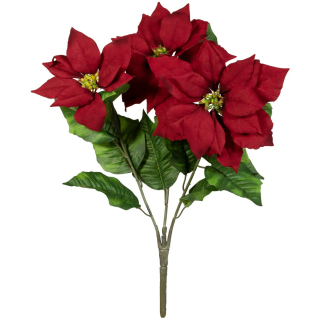Vánoční hvězda větvička - červená, 50cm